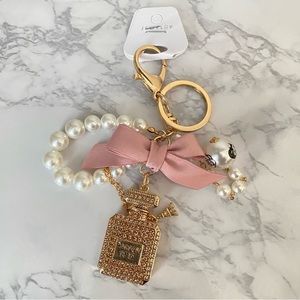 Fancy Glam Pearl and Perfume Keychain